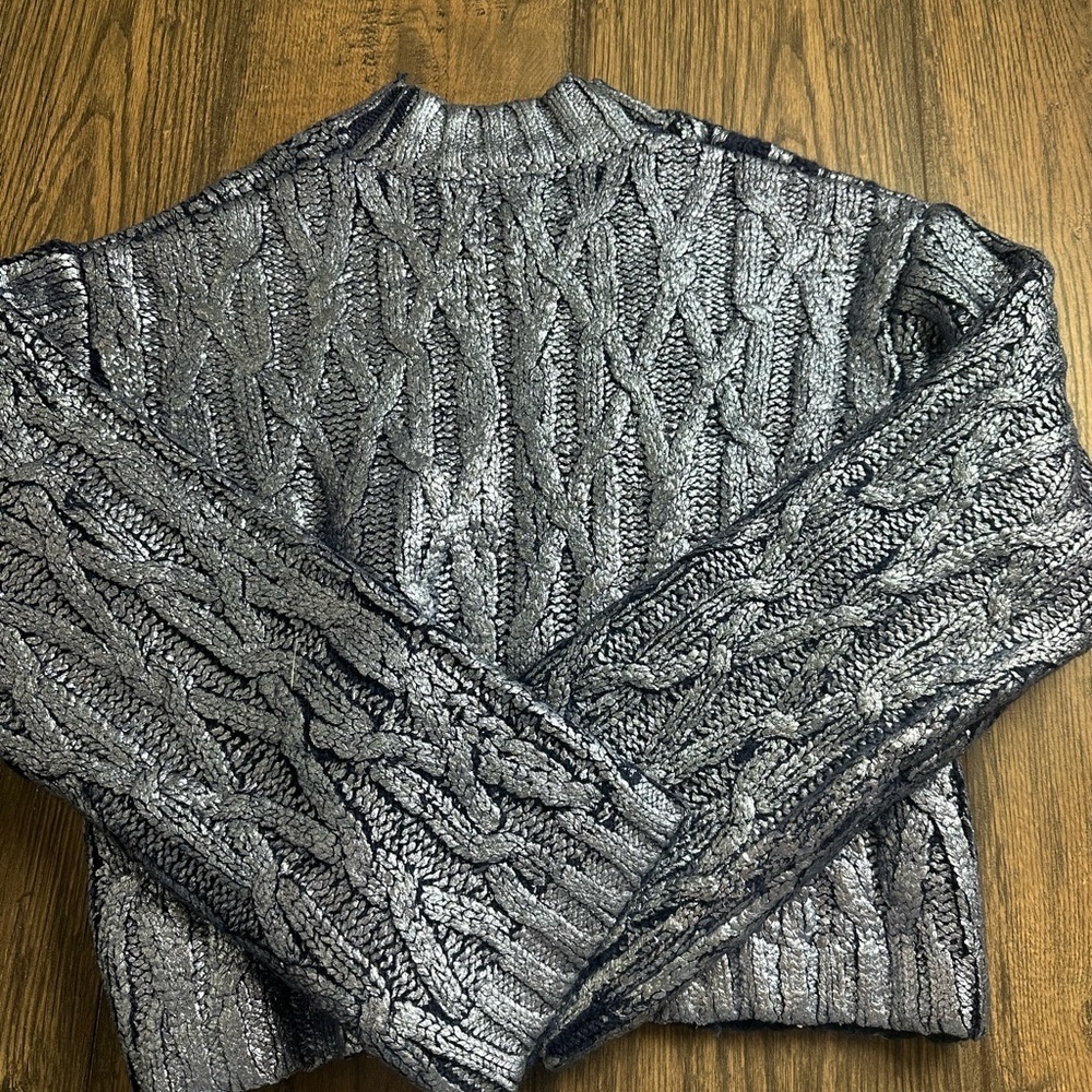 Zara Navy Textured Knit